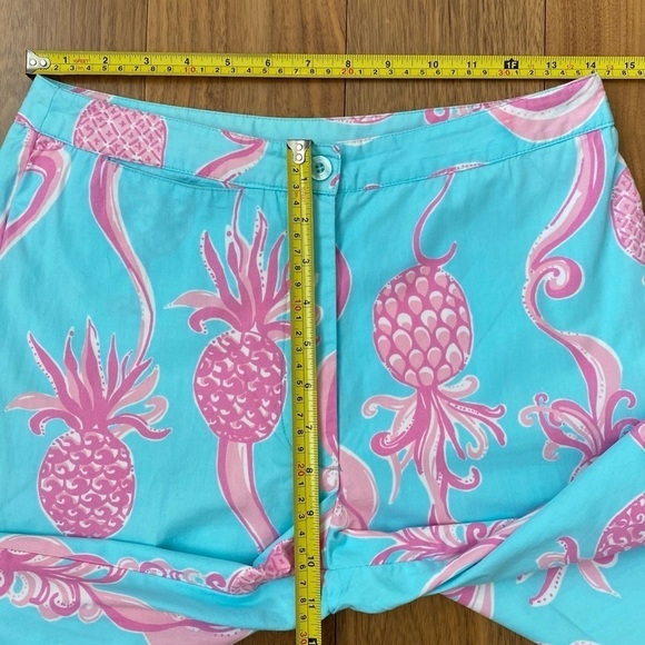 Vintage Lilly Pulitzer Cropped Pants Pink Blue Pineapple print Size 4 - Picture 15 of 16